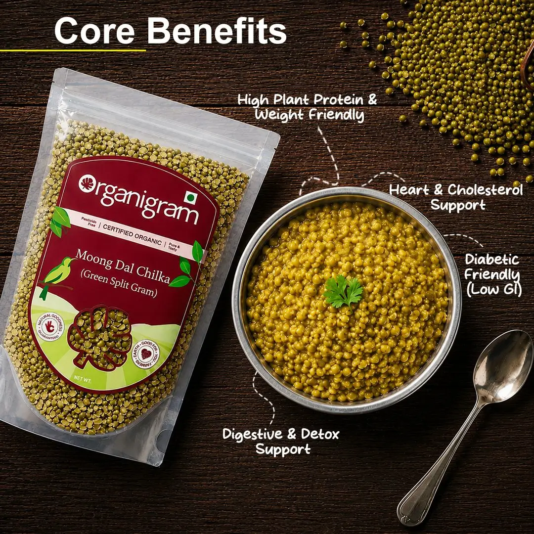 Organic Moong Dal Chilka/Green Split Gram - Image 2